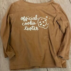 Cat & Jack Brown Long Sleeve Tee with Fun Cookie Graphic